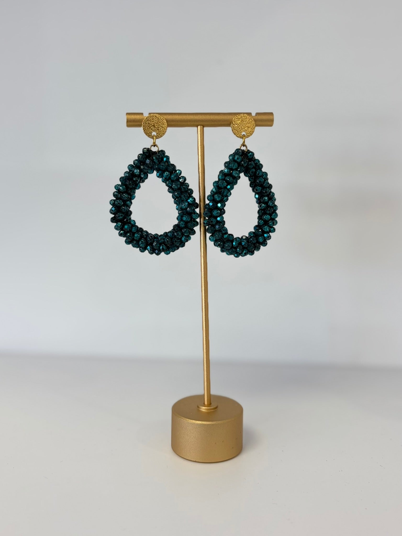 Boucles d'oreilles CHIARA Vert pétrole